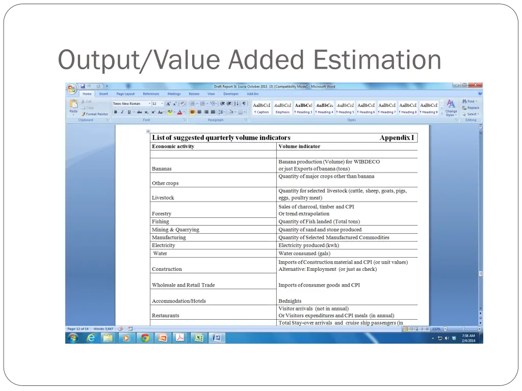 output value added estimation 1
