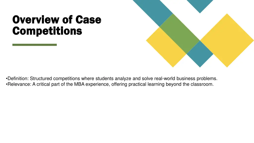 overview of case overview of case competitions