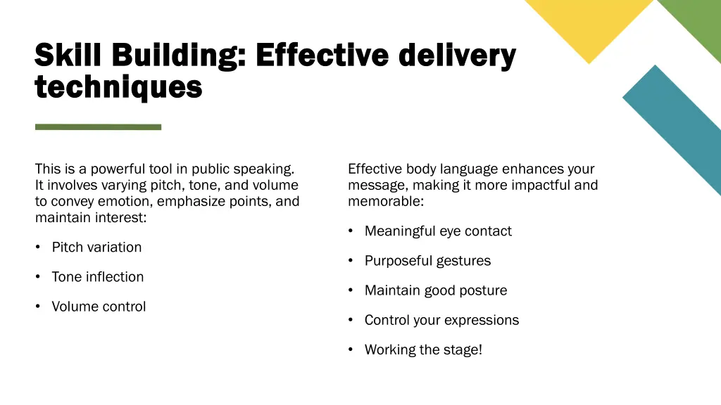 skill building effective delivery skill building