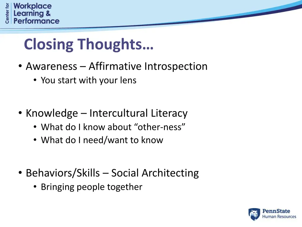 closing thoughts awareness affirmative