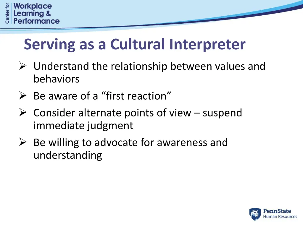 serving as a cultural interpreter understand