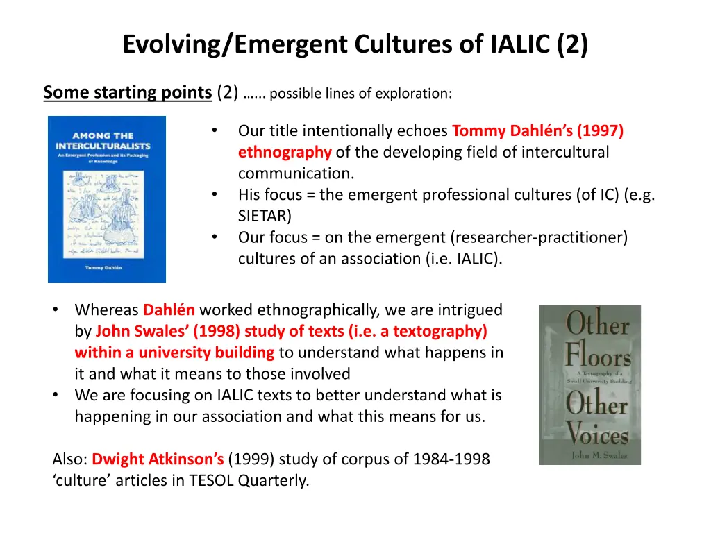 evolving emergent cultures of ialic 2