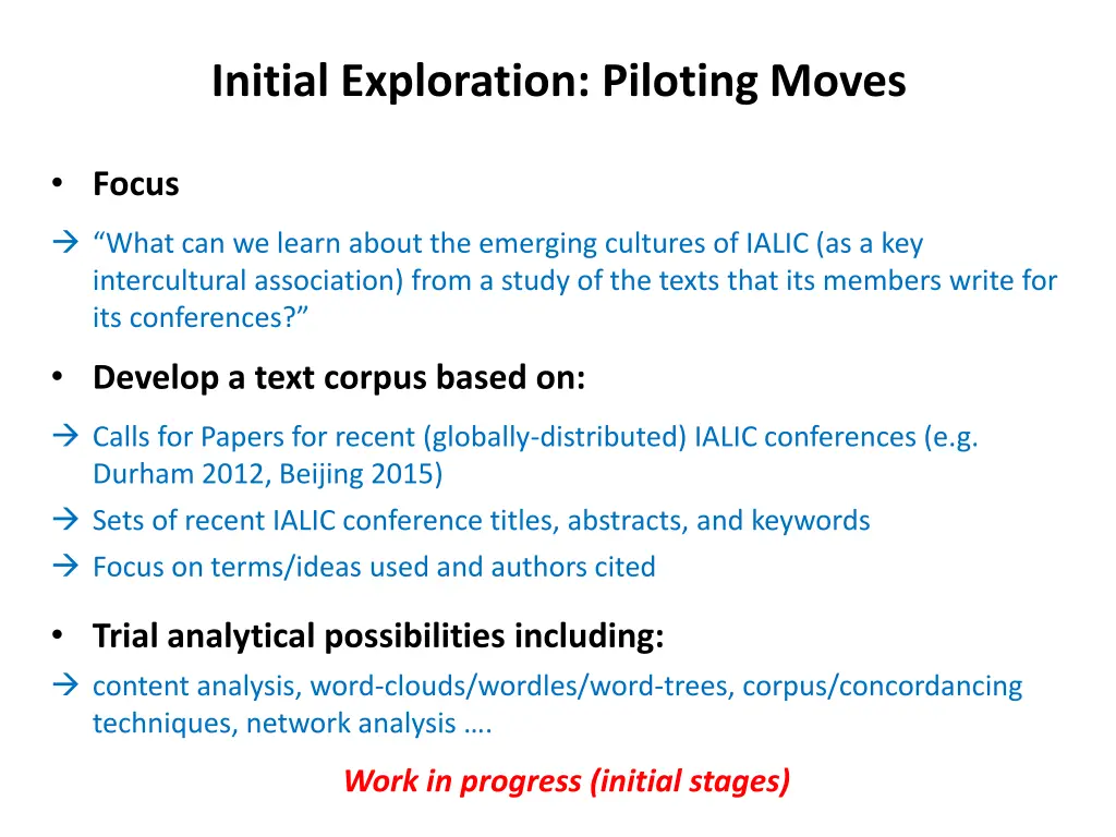 initial exploration piloting moves
