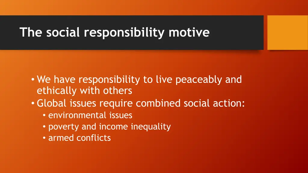 the social responsibility motive