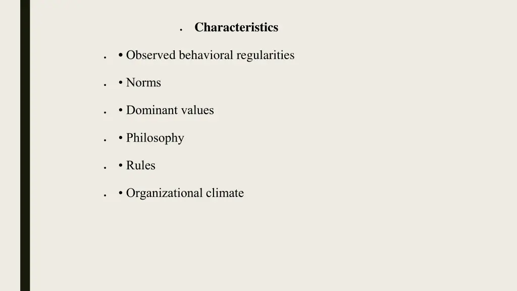 characteristics