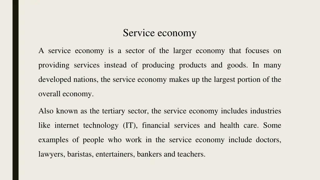 service economy
