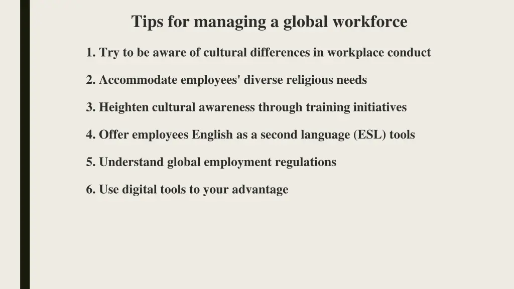 tips for managing a global workforce