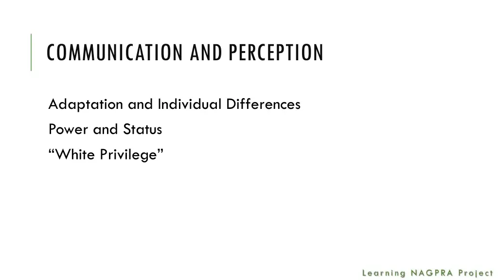 communication and perception