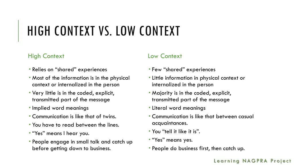 high context vs low context
