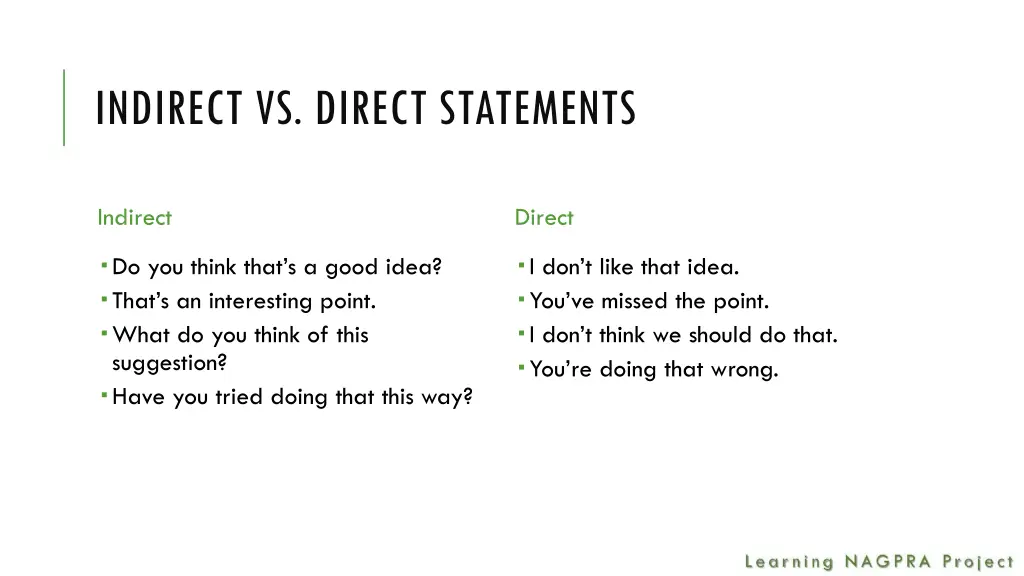 indirect vs direct statements