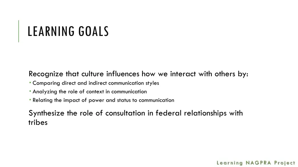 learning goals
