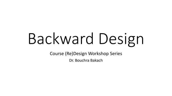 backward design