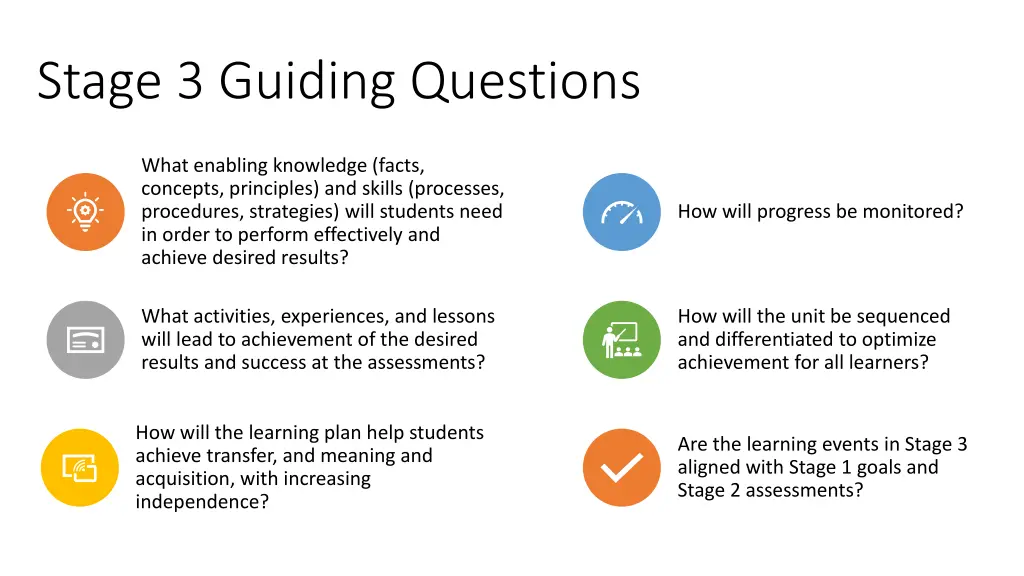 stage 3 guiding questions