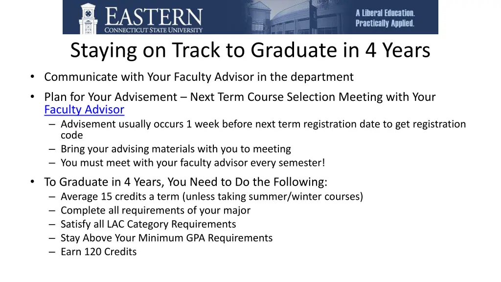staying on track to graduate in 4 years