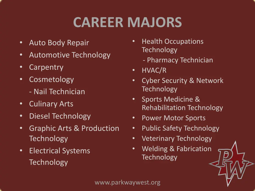 career majors