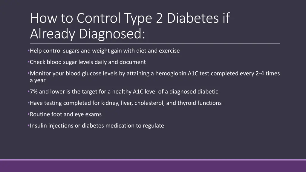 how to control type 2 diabetes if already