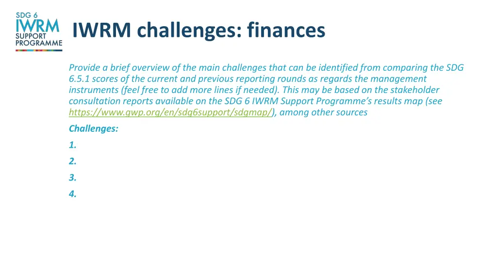 iwrm challenges finances