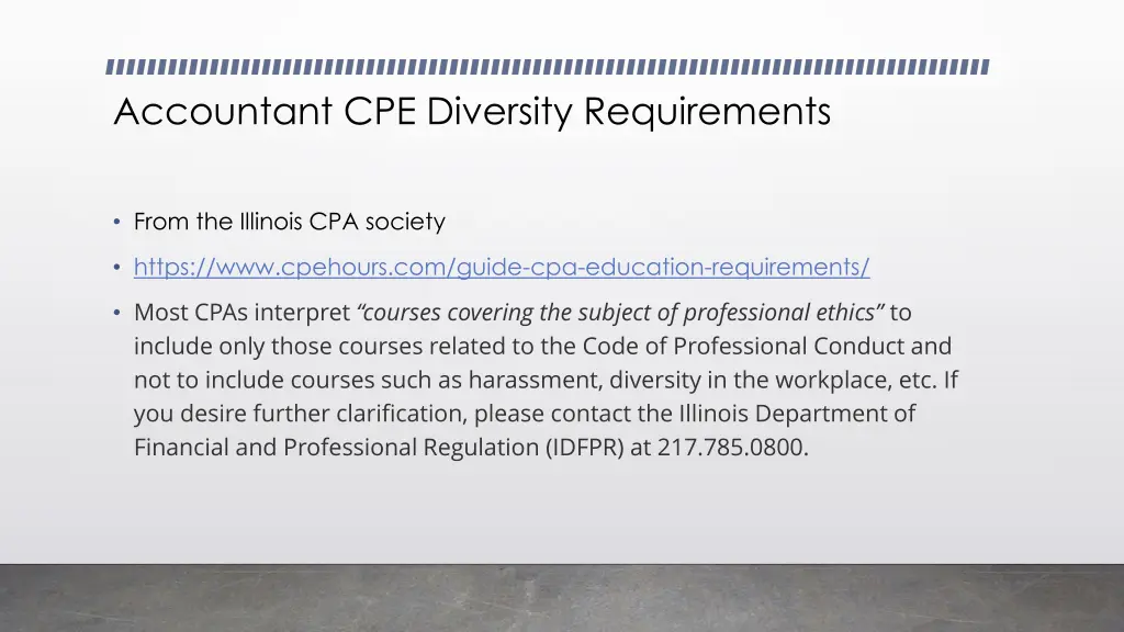 accountant cpe diversity requirements