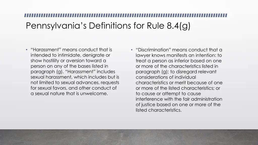 pennsylvania s definitions for rule 8 4 g