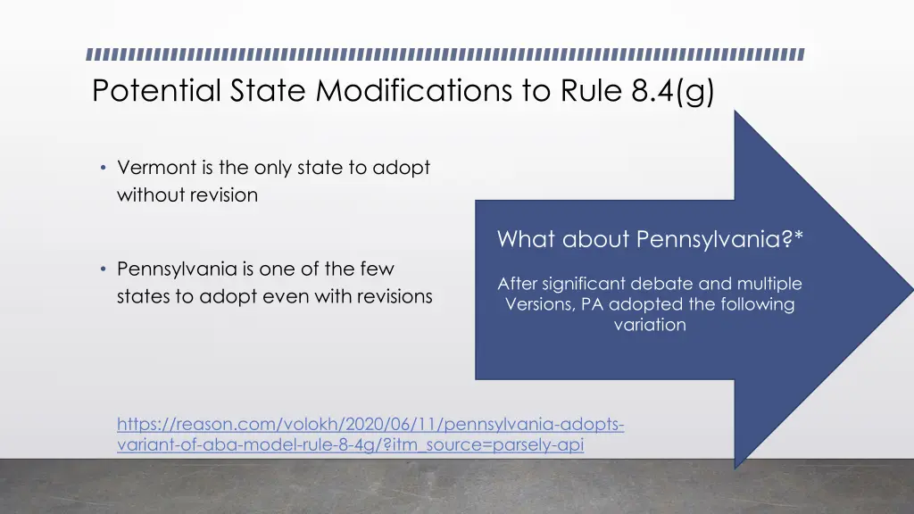 potential state modifications to rule 8 4 g