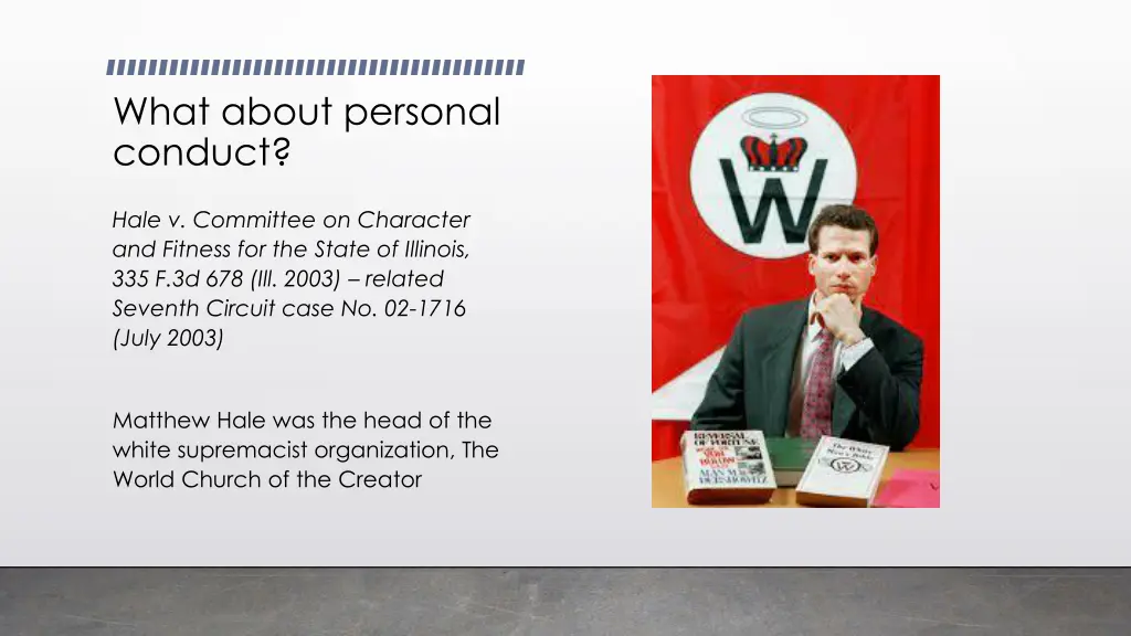 what about personal conduct