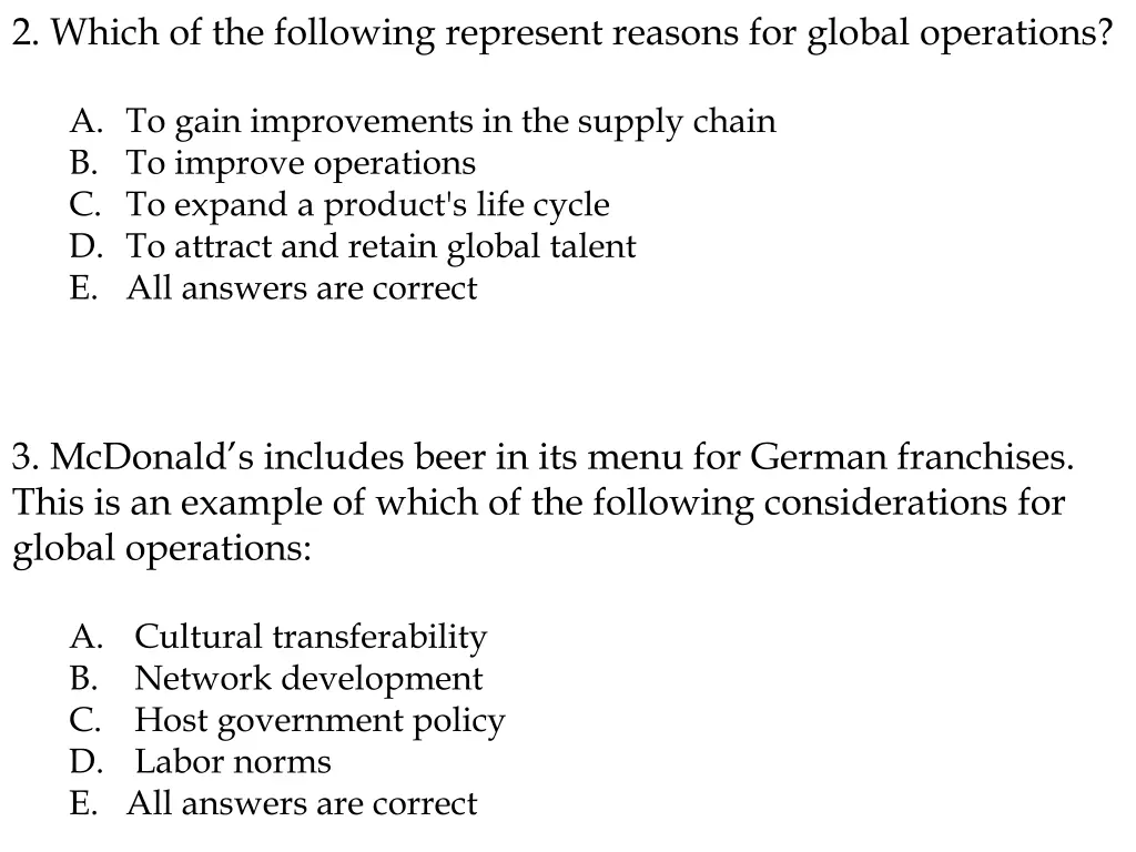 2 which of the following represent reasons