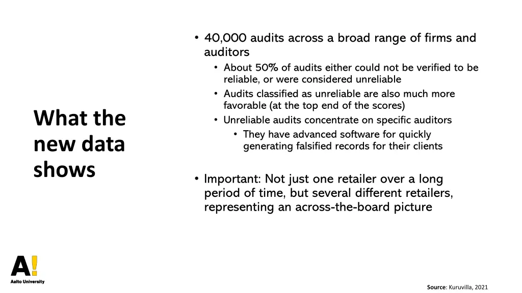 40 000 audits across a broad range of firms
