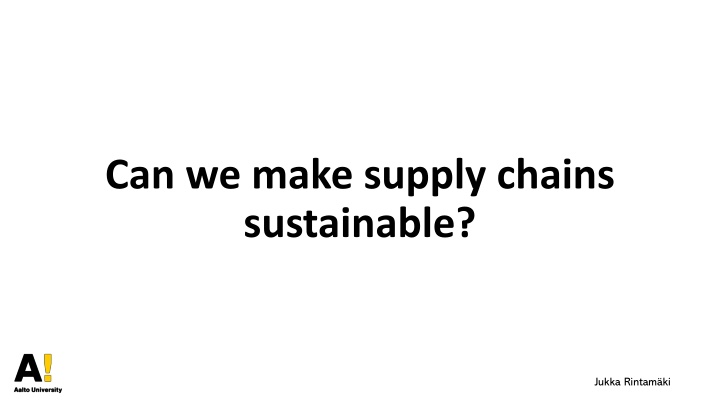 can we make supply chains sustainable