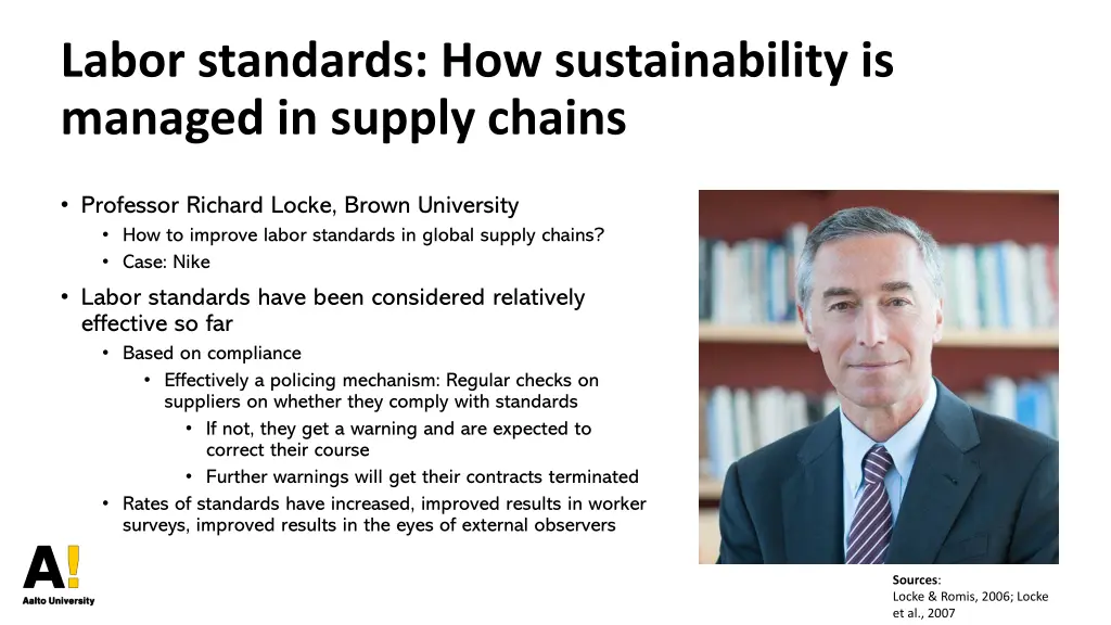 labor standards how sustainability is managed