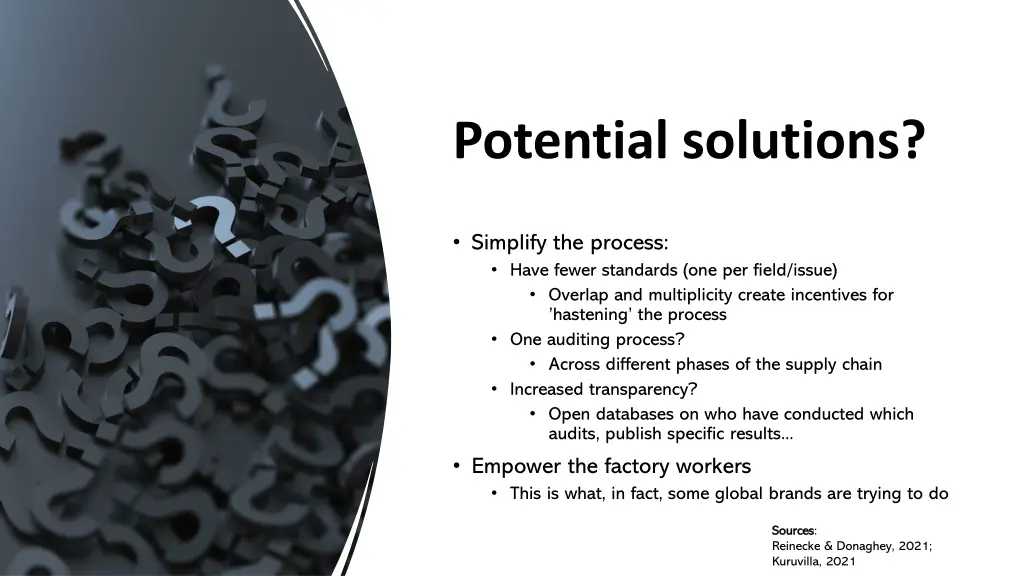 potential solutions