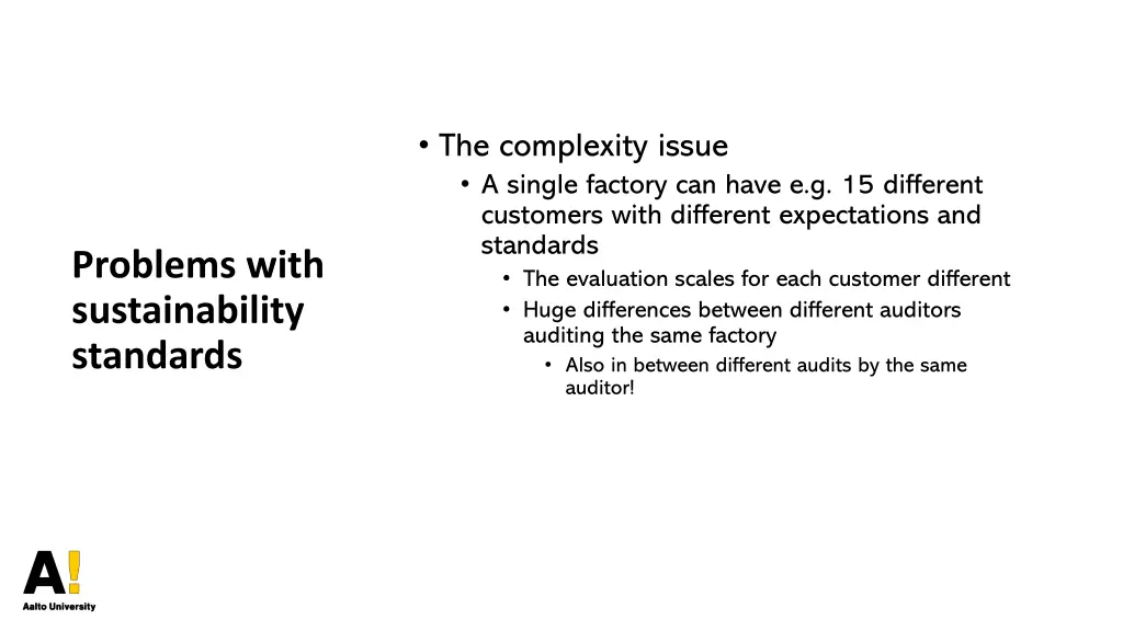 the complexity issue a single factory can have