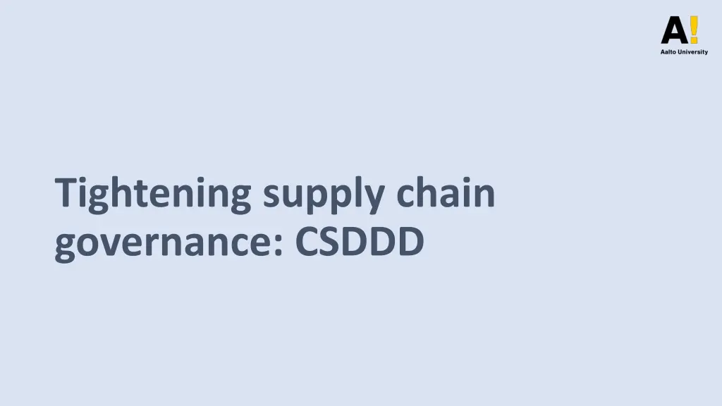 tightening supply chain governance csddd