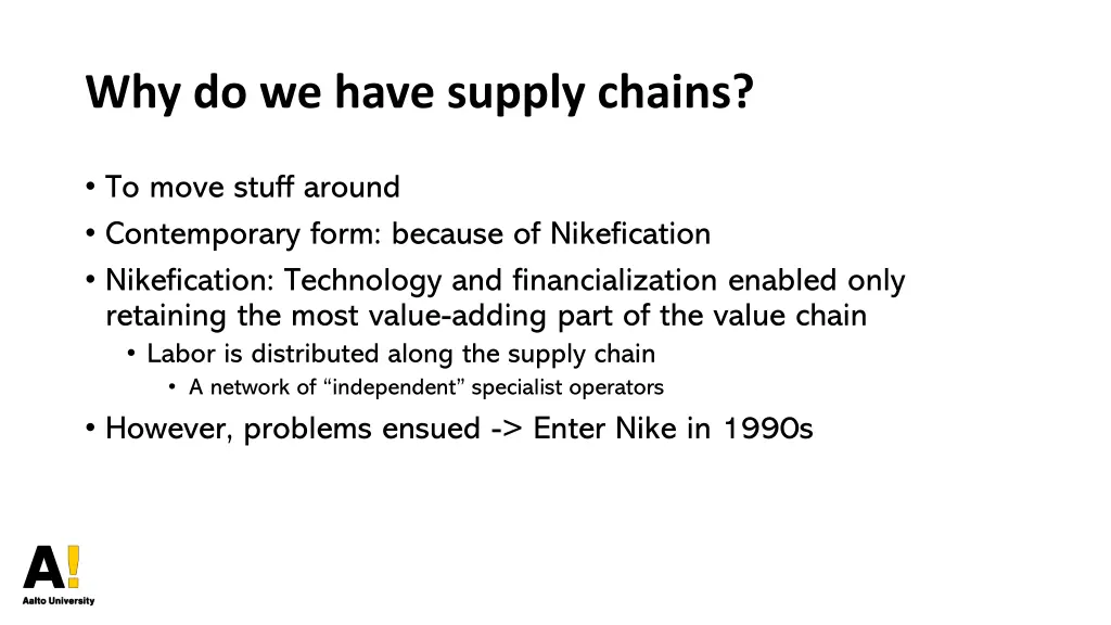 why do we have supply chains