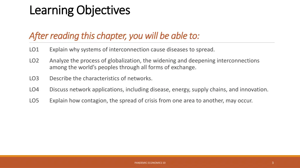 learning objectives learning objectives