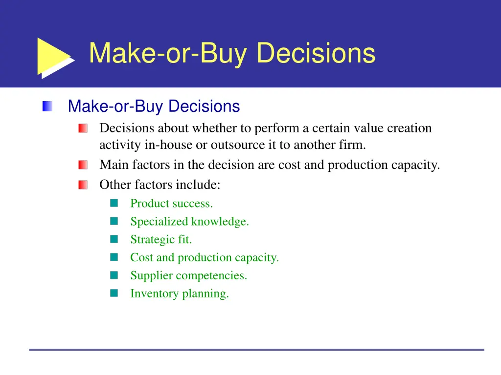 make or buy decisions