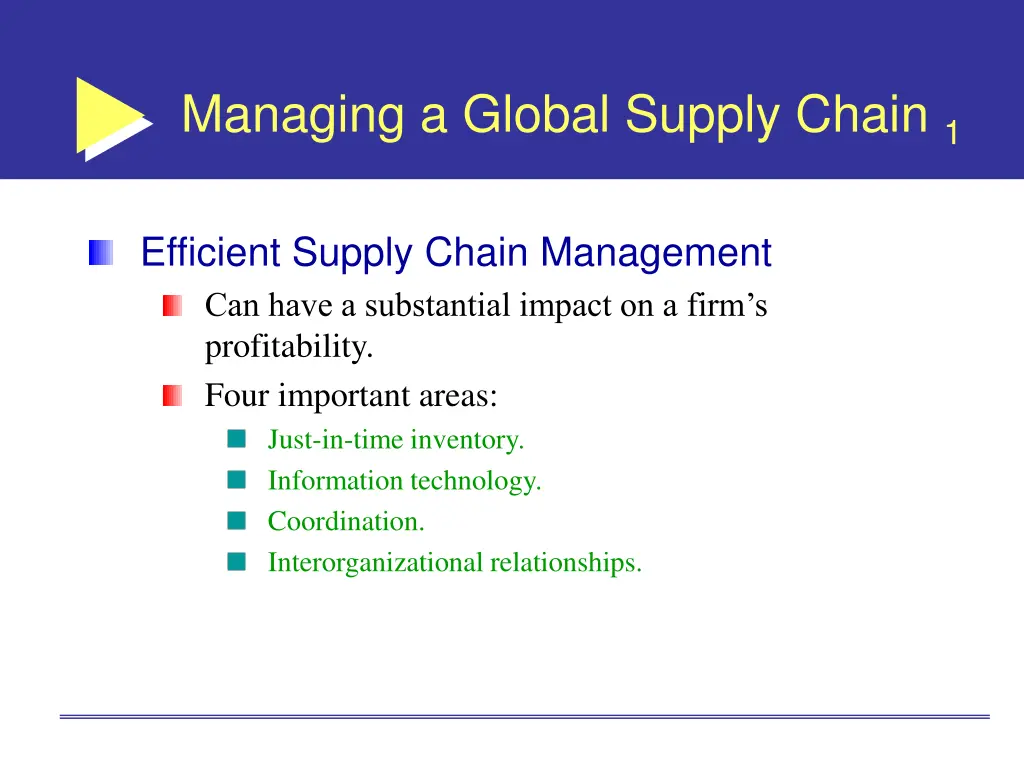 managing a global supply chain 1