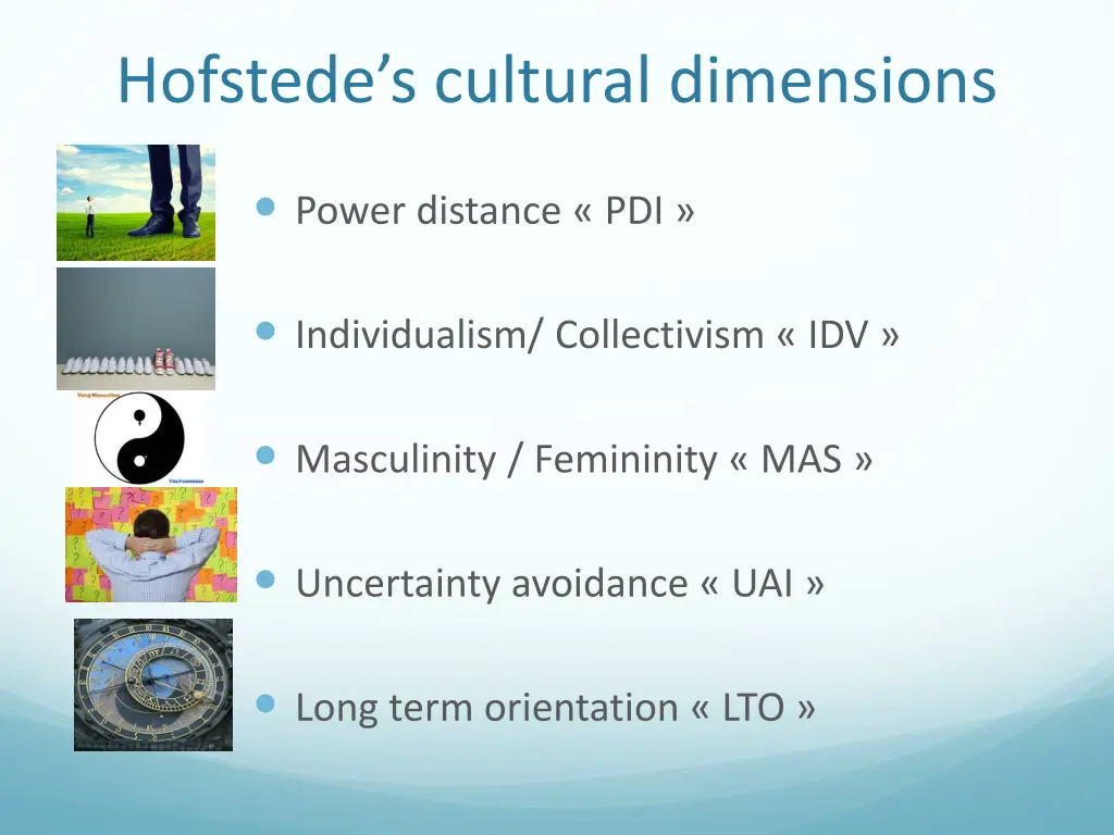 hofstede s cultural dimensions