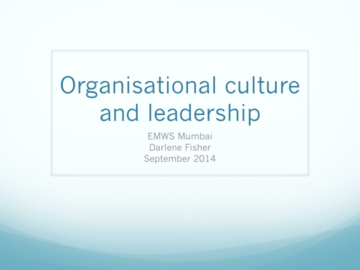 organisational culture and leadership