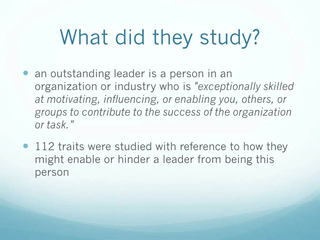 what did they study