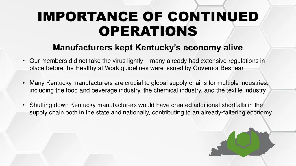 importance of continued operations manufacturers