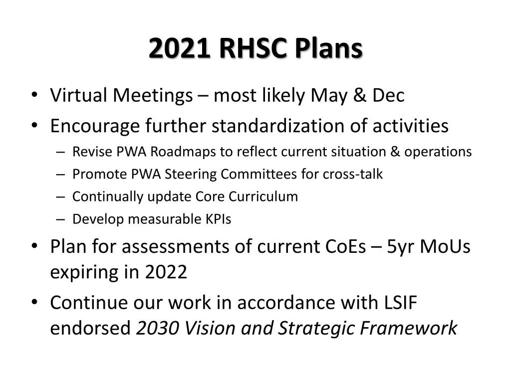 2021 rhsc plans