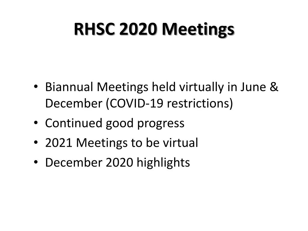 rhsc 2020 meetings