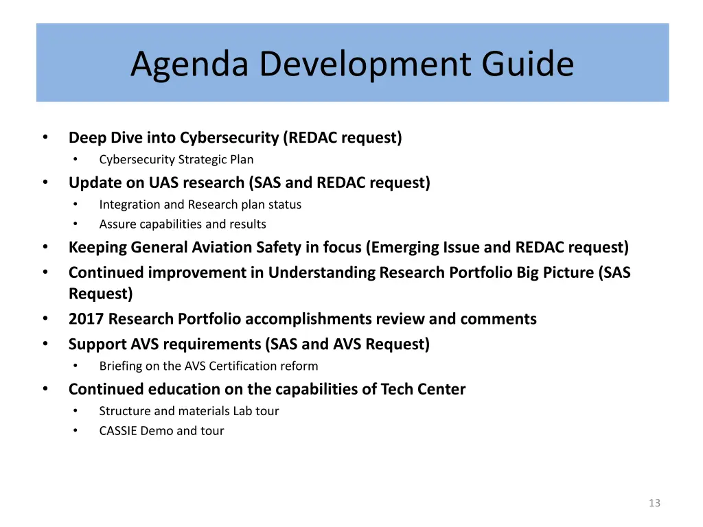 agenda development guide