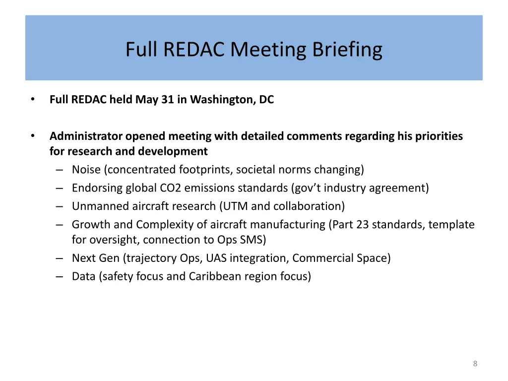 full redac meeting briefing full redac meeting