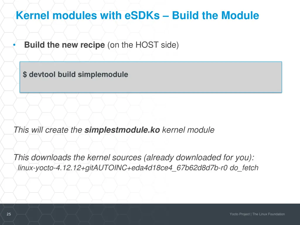 kernel modules with esdks build the module