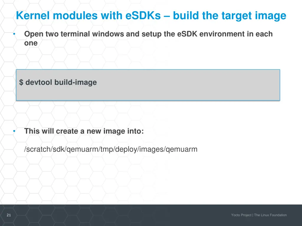 kernel modules with esdks build the target image