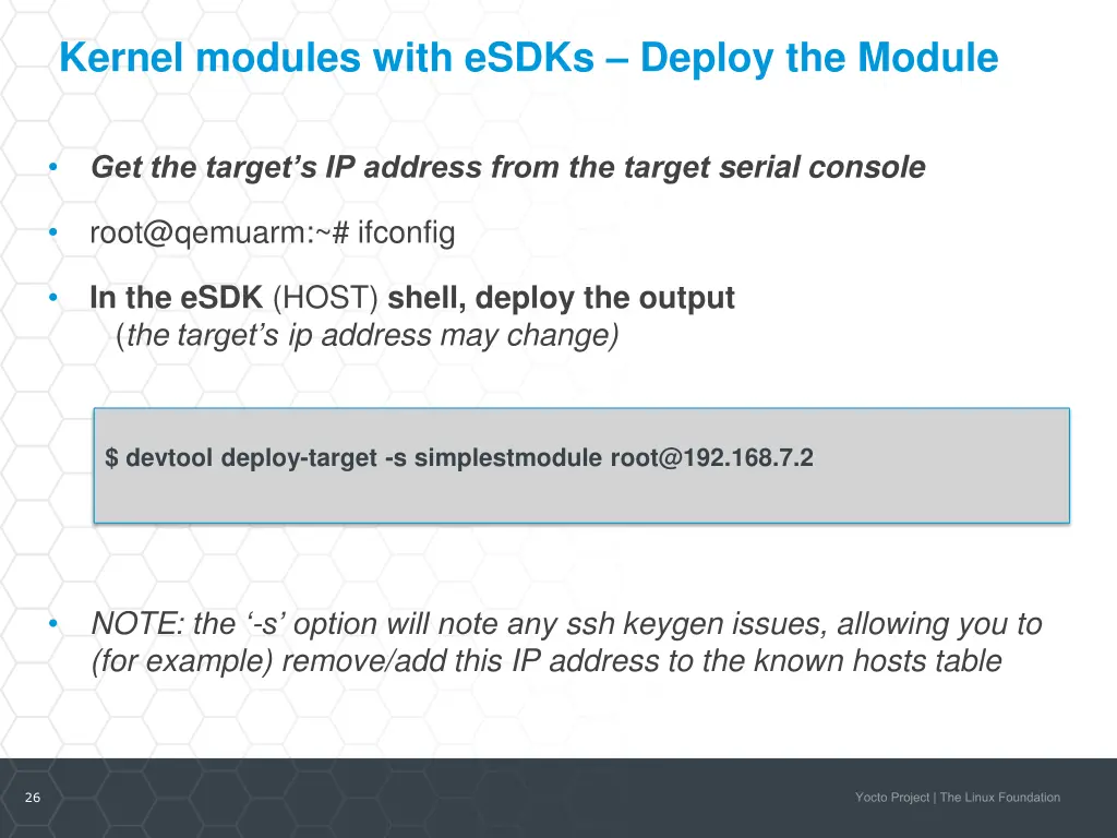 kernel modules with esdks deploy the module