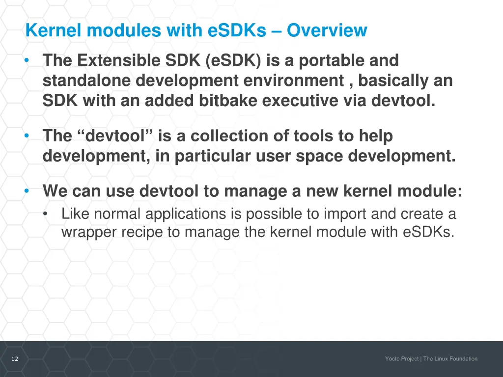 kernel modules with esdks overview