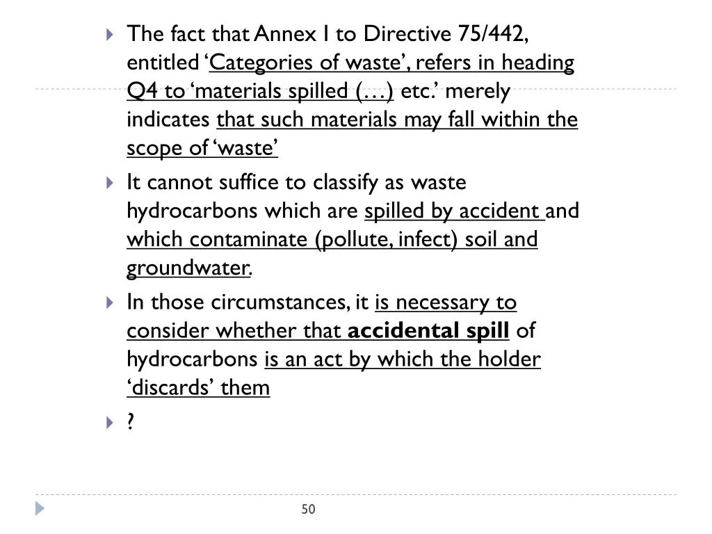 the fact that annex i to directive