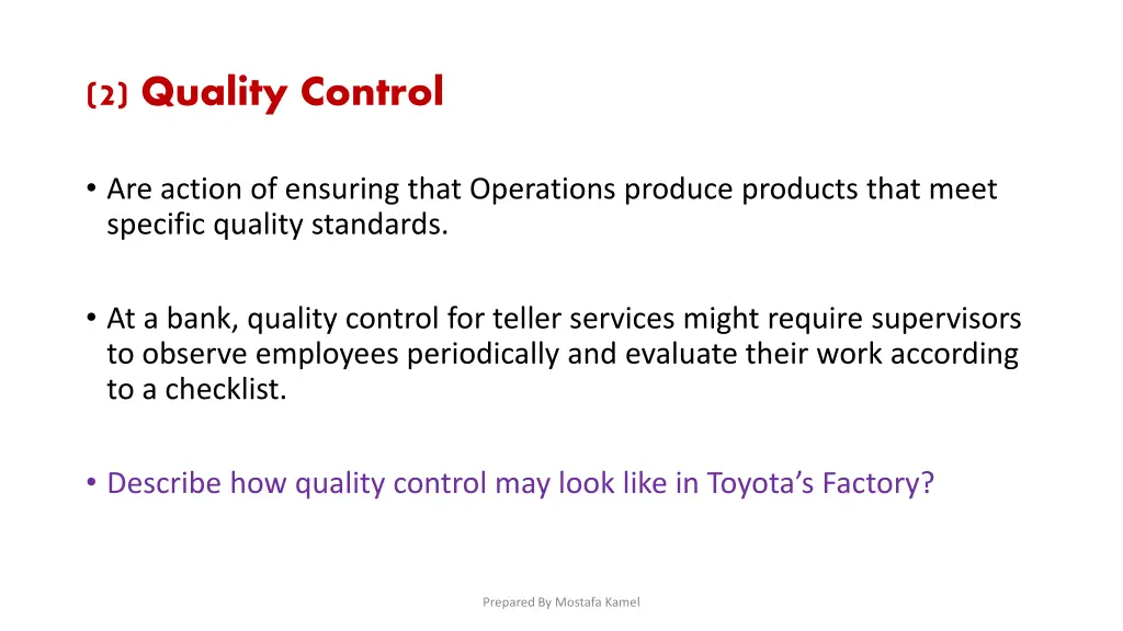 2 quality control